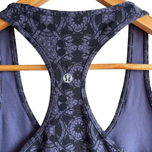 Lululemon Cool Racerback Tank Size 4 Mini Prisma Nightfall Black Grape - Picture 9 of 9